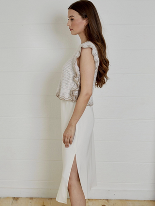 Vic Sweater Dress Combo in Seashell