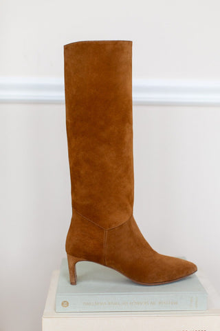 Lou Walking Boot in Dark Camel Suede