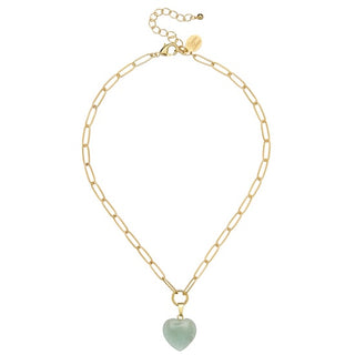 Audrey Heart Necklace-Jade
