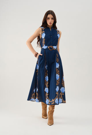 Iris Dress in Harvest Navy