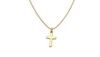 14k Gold filled 16" Baby Bliss Necklace with 10.5mm Gold filled Cross- Waterproof!