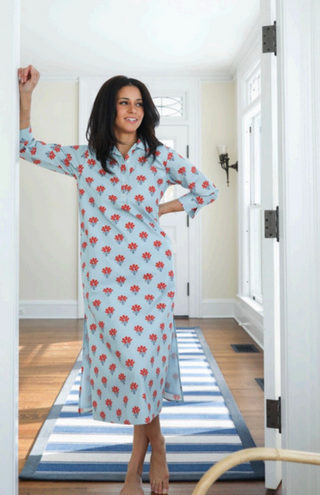 Sara Dress in Poppy Block