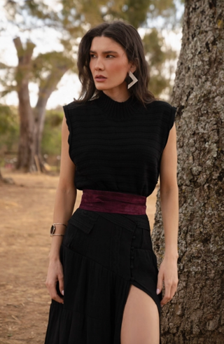 Wrap Belt – Berry Suede