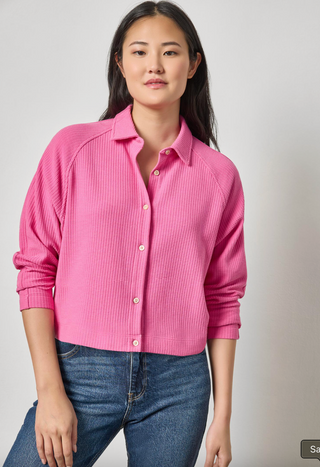 Raglan button down pink shirt