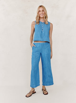 Denim Wide Leg Pants