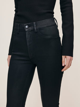 Bridget Boot High Rise Instasculpt Crop in Black Coated