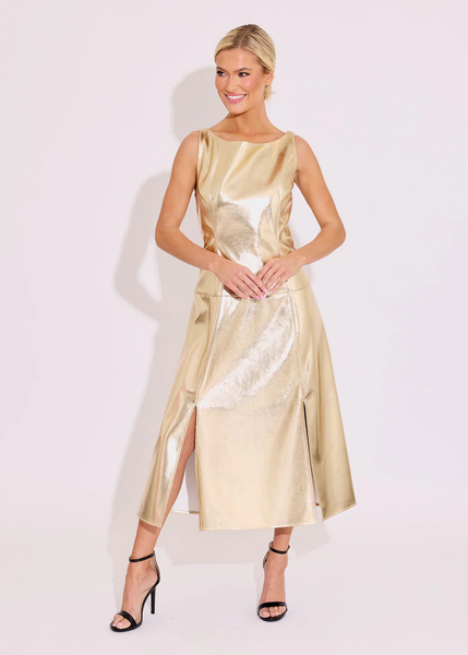 Selena Dress in Gold Gold / M