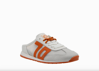 VENICE in WHITE ORANGE Backless Sneakers