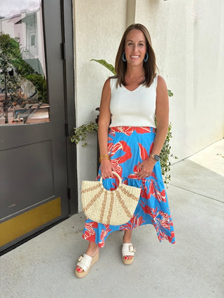 Ada Skirt in Coral Floral
