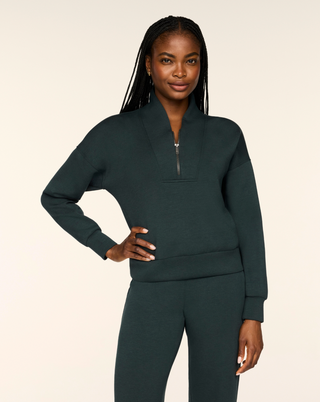 Spanx Airessentials® Shawl Collar Half Zip in Night Forest Heather