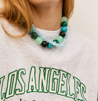 Jane Beaded Necklace in Green