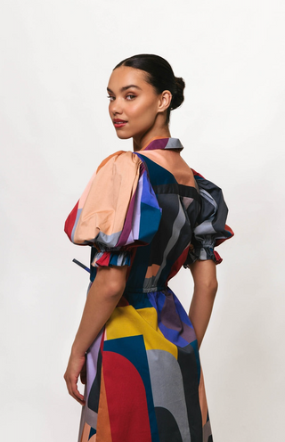 Lawrence Dress in Graphic Geo