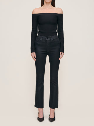 Bridget Boot High Rise Instasculpt Crop in Black Coated
