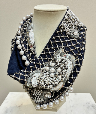 Charlotte Scarf Necklace Navy