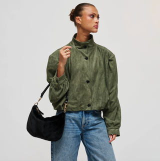 Jordan in Black Faux Fur Crossbody