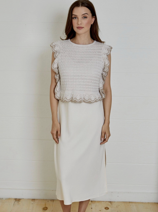 Vic Sweater Dress Combo in Seashell