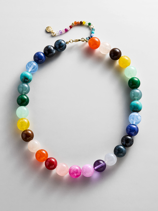 Mini Jane Beaded Necklace in Rainbow
