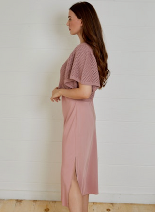 Kay Sweater Dress Combo in Dusty Rose