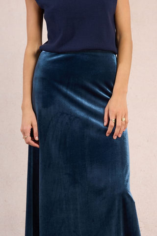 Knitted Skirt in Denim Blue