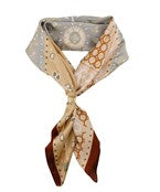 Metal Ring Scarf Bolo Necklace in Brown Multi