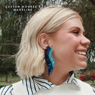 Petal Sequin Madeline Earrings in Blues