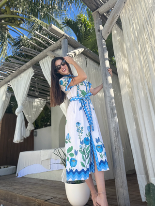 Sydney Shirtdress in Wildflower Blue