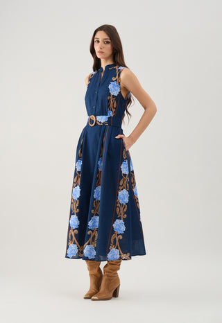 Iris Dress in Harvest Navy