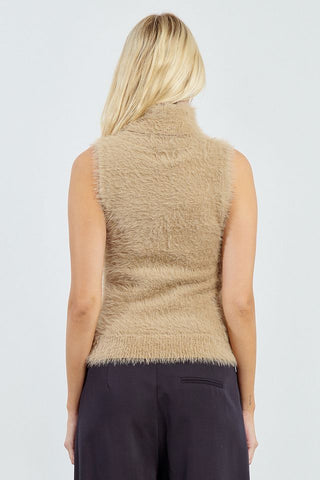 YL Knitted Sleeveless Sweater in Beige