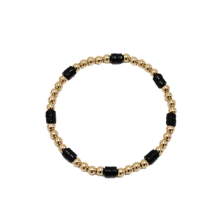 The Heishi Black Stone & 14k Gold-Filled Waterproof Bracelet