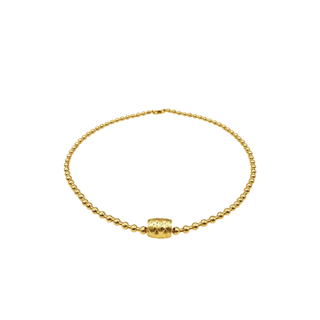 waterproof gold round bead necklace