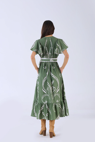 Leni Dress in Fountain Green