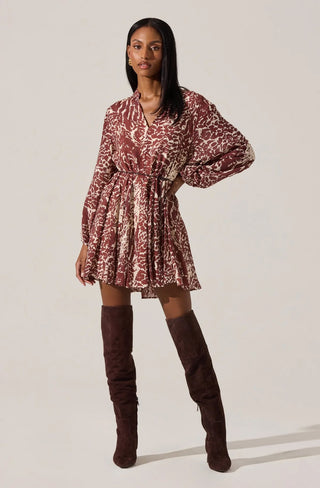 Marisela Dress in Rust Print