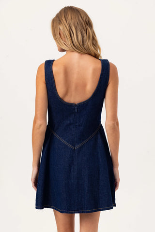 Rae Dress in Dark Wash Denim