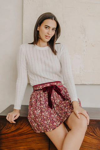 Rosie Skirt in Pippa's Symphony Red Liberty Print