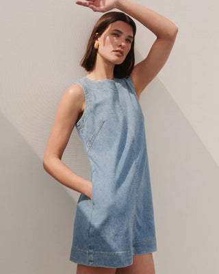 denim tank mini dress Spanx Lightweight Denim Mini Tank Dress