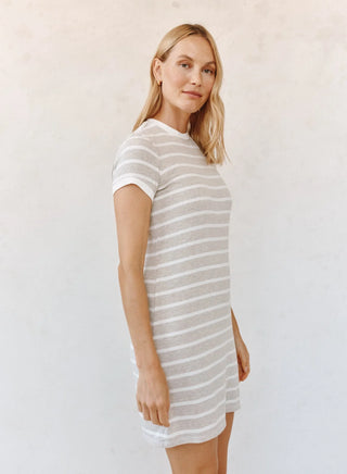 Tee Shirt Dress in Sand Stripe