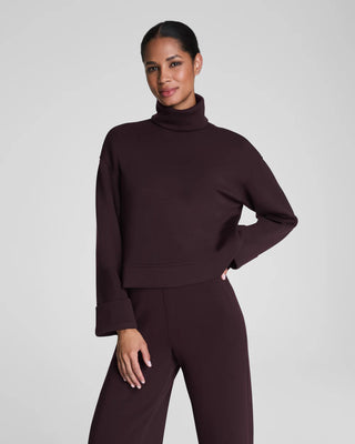 Air Essential Cropped Turtleneck in Truffle Brown