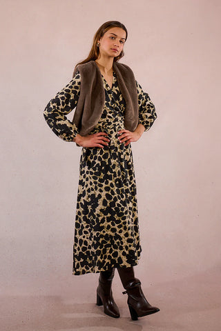 Woven Vest in Dark Khaki