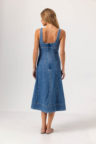 Willa Dress in Medium Wash Denim
